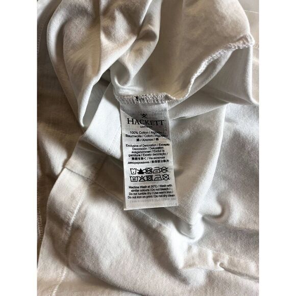 Hackett London Men’s Seaweed Print Tee T-Shirt White Size Large - Picture 5 of 5